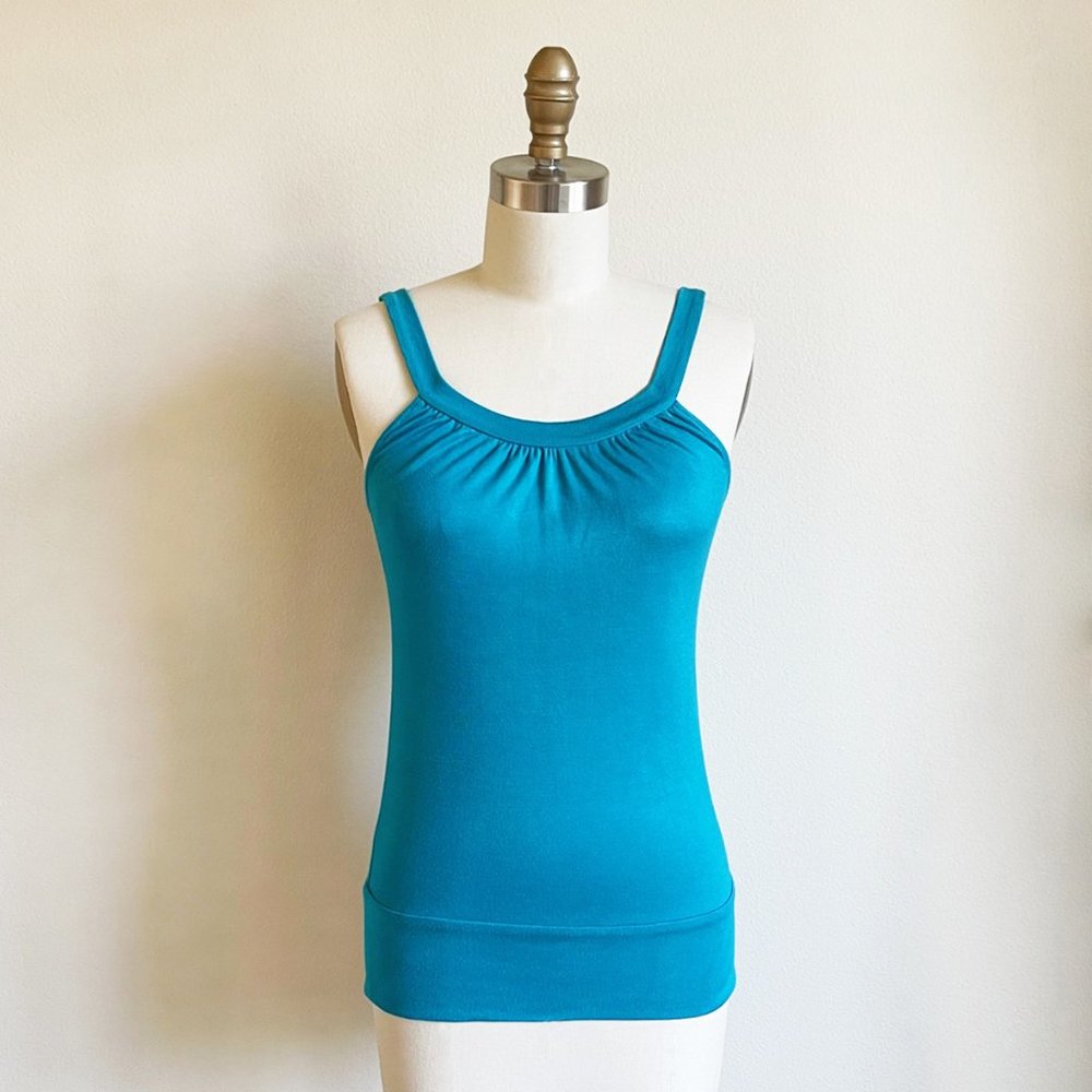 DVF Diane Von Furstenberg Aqua Blue Knit Tank Top